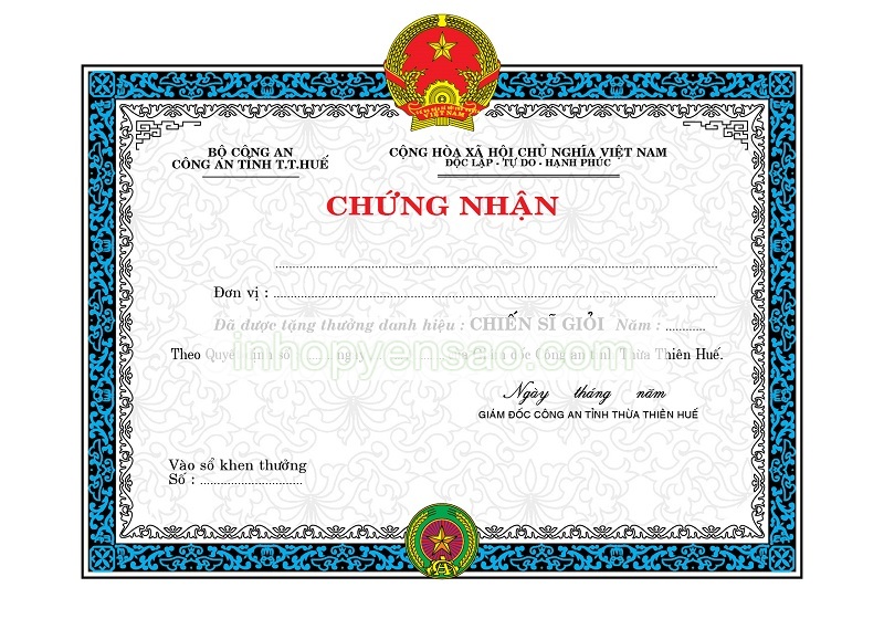Mẫu bằng khen - 14