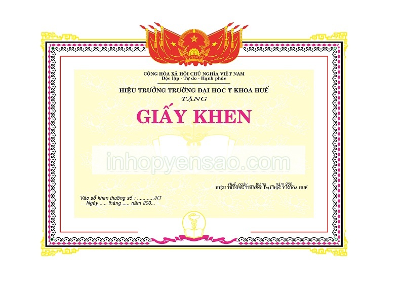 Mẫu giấy khen - 4