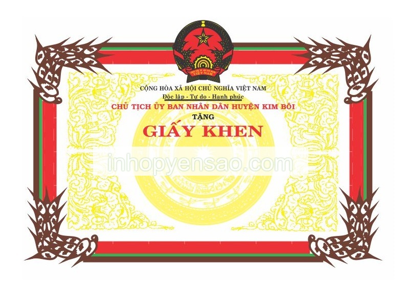 Mẫu giấy khen - 5